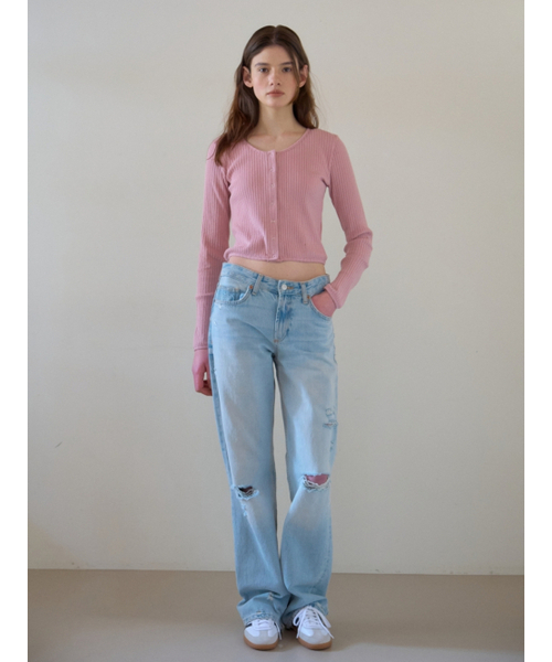UNNOUT(アナウト)の「SOFT RIB JERSEY CARDIGAN PINK(カーディガン/ボレロ・レディース・その他・FREE)」の4枚目の写真