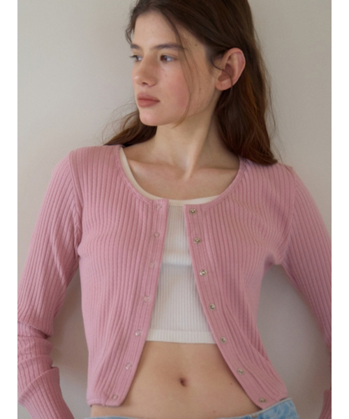 UNNOUT(アナウト)の「SOFT RIB JERSEY CARDIGAN PINK(カーディガン/ボレロ・レディース・その他・FREE)」の5枚目の写真