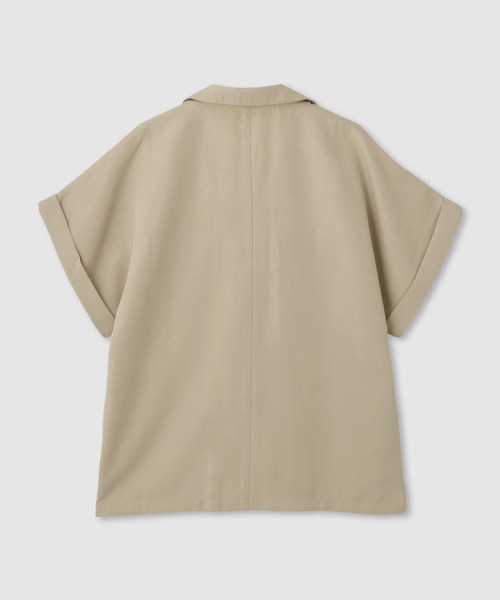 NAVY(ネイビー)の「SARARI リネンライク シングルボタン 半袖 シャツジャケット(その他アウター・レディース・チャコールグレー/ベージュ・FREE)」の3枚目の写真
