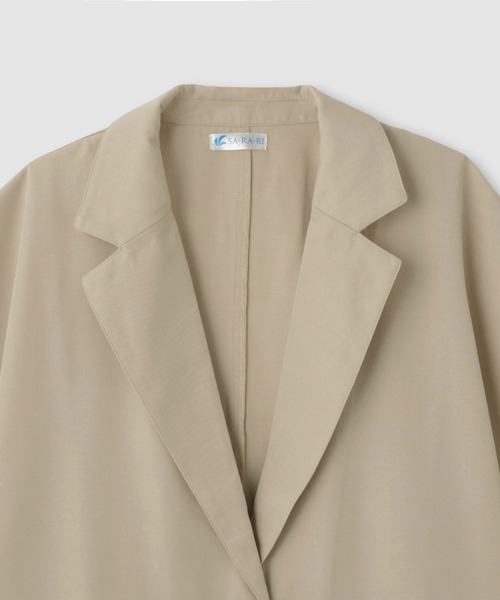 NAVY(ネイビー)の「SARARI リネンライク シングルボタン 半袖 シャツジャケット(その他アウター・レディース・チャコールグレー/ベージュ・FREE)」の4枚目の写真
