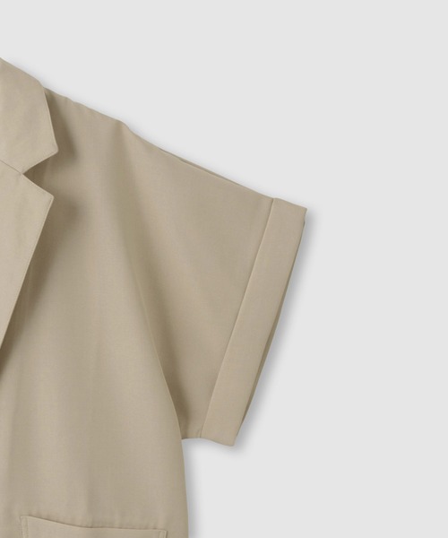 NAVY(ネイビー)の「SARARI リネンライク シングルボタン 半袖 シャツジャケット(その他アウター・レディース・チャコールグレー/ベージュ・FREE)」の5枚目の写真