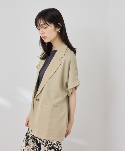NAVY(ネイビー)の「【SARARI /サラリ】接触冷感 リネンライク シングルボタン 半袖 シャツジャケット(その他アウター・レディース・チャコールグレー/ベージュ・FREE)」の10枚目の写真