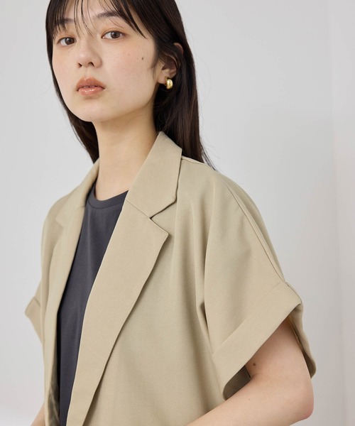 NAVY(ネイビー)の「【SARARI /サラリ】接触冷感 リネンライク シングルボタン 半袖 シャツジャケット(その他アウター・レディース・チャコールグレー/ベージュ・FREE)」の12枚目の写真