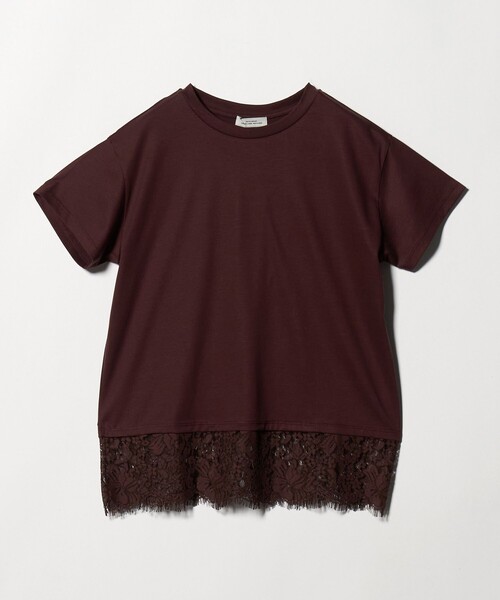 green label relaxing(グリーンレーベルリラクシング)の「スソ レース ショートスリーブ カットソー(Tシャツ/カットソー・レディース・ブラック/オフホワイト/ダークブラウン・FREE)」の7枚目の写真