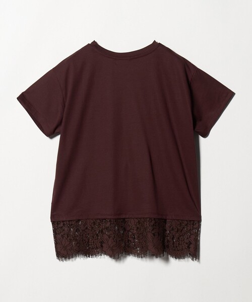 green label relaxing(グリーンレーベルリラクシング)の「スソ レース ショートスリーブ カットソー(Tシャツ/カットソー・レディース・ブラック/オフホワイト/ダークブラウン・FREE)」の8枚目の写真