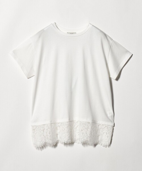 green label relaxing(グリーンレーベルリラクシング)の「スソ レース ショートスリーブ カットソー(Tシャツ/カットソー・レディース・ブラック/オフホワイト/ダークブラウン・FREE)」の13枚目の写真