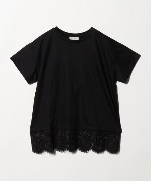 green label relaxing(グリーンレーベルリラクシング)の「スソ レース ショートスリーブ カットソー(Tシャツ/カットソー・レディース・ブラック/オフホワイト/ダークブラウン・FREE)」の16枚目の写真