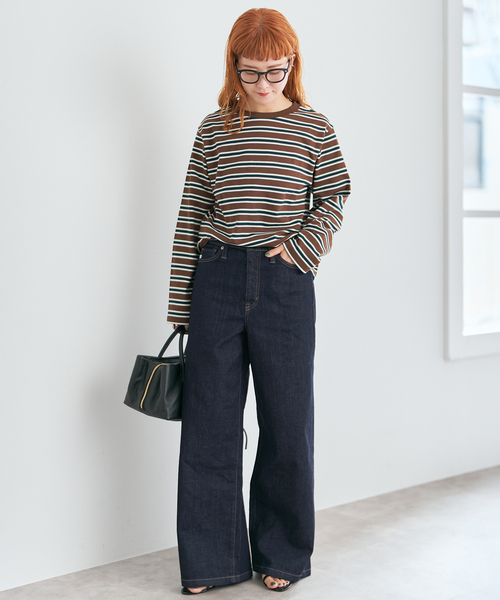 Spick & Span(スピックアンドスパン)の「《別注 / 追加》SOMETHING / サムシング NEW LISA WIDE*(デニムパンツ・レディース・サックスブルー/ネイビー・X-SMALL/SMALL/MEDIUM/LARGE)」の3枚目の写真