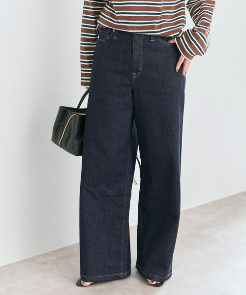 Spick & Span(スピックアンドスパン)の「《別注 / 追加》SOMETHING / サムシング NEW LISA WIDE*(デニムパンツ・レディース・サックスブルー/ネイビー・X-SMALL/SMALL/MEDIUM/LARGE)」の5枚目の写真