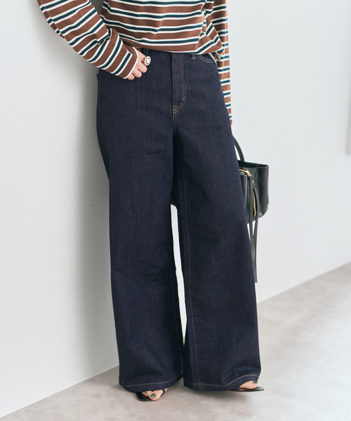 Spick & Span(スピックアンドスパン)の「《別注 / 追加》SOMETHING / サムシング NEW LISA WIDE*(デニムパンツ・レディース・サックスブルー/ネイビー・X-SMALL/SMALL/MEDIUM/LARGE)」の6枚目の写真