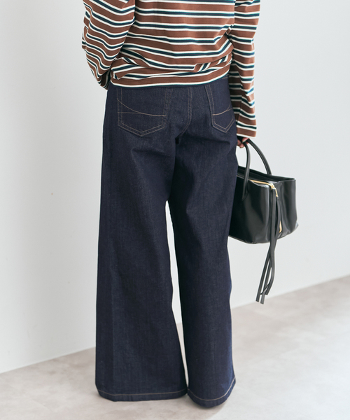 Spick & Span(スピックアンドスパン)の「《別注 / 追加》SOMETHING / サムシング NEW LISA WIDE*(デニムパンツ・レディース・サックスブルー/ネイビー・X-SMALL/SMALL/MEDIUM/LARGE)」の9枚目の写真