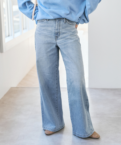 Spick & Span(スピックアンドスパン)の「《別注 / 追加》SOMETHING / サムシング NEW LISA WIDE*(デニムパンツ・レディース・サックスブルー/ネイビー・X-SMALL/SMALL/MEDIUM/LARGE)」の18枚目の写真