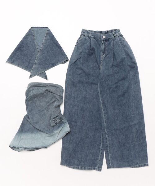 CECIL McBEE（セシルマクビー）の「グラデーションデニムチューブトップセットアップ（ワンピース・レディース・サックスブルー/ネイビー・MEDIUM）」の2枚目の写真