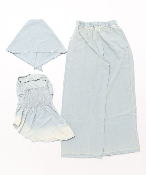 CECIL McBEE（セシルマクビー）の「グラデーションデニムチューブトップセットアップ（ワンピース・レディース・サックスブルー/ネイビー・MEDIUM）」の3枚目の写真