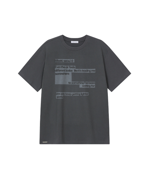 Miseki SEOUL(ミセキソウル)の「Block lettering short sleeve CHARCOAL(Tシャツ/カットソー・レディース・その他・OS)」の1枚目の写真