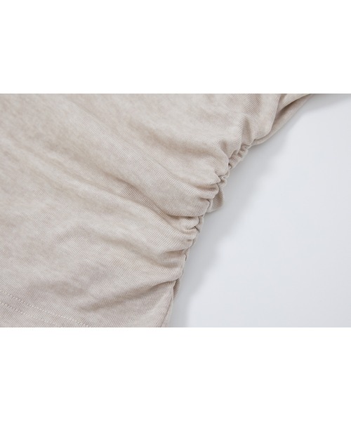 tageechita(タジチタ)の「【tageechita】コードリボン フレンチスリーブTシャツ(Tシャツ/カットソー・レディース・ホワイト×ブラック/ベージュ・L/M/S)」の7枚目の写真