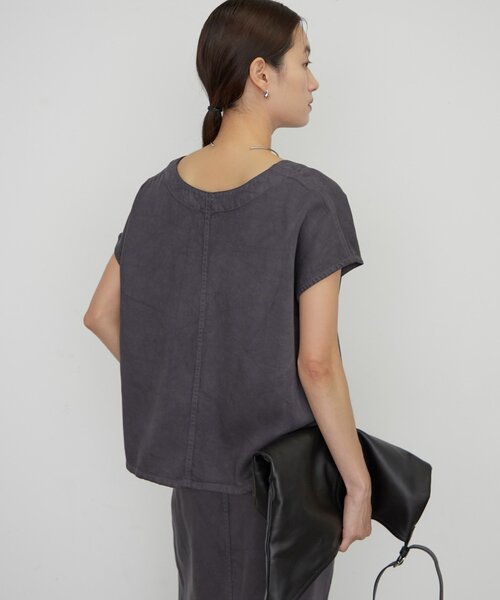 LOUNGEDRESS(ラウンジドレス)の「《セットアップ可》リヨセルプルオーバー(シャツ/ブラウス・レディース・ライトベージュ/ブラウン/チャコールグレー・FREE)」の6枚目の写真