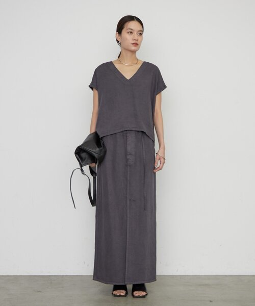 LOUNGEDRESS(ラウンジドレス)の「《セットアップ可》リヨセルプルオーバー(シャツ/ブラウス・レディース・ライトベージュ/ブラウン/チャコールグレー・FREE)」の7枚目の写真