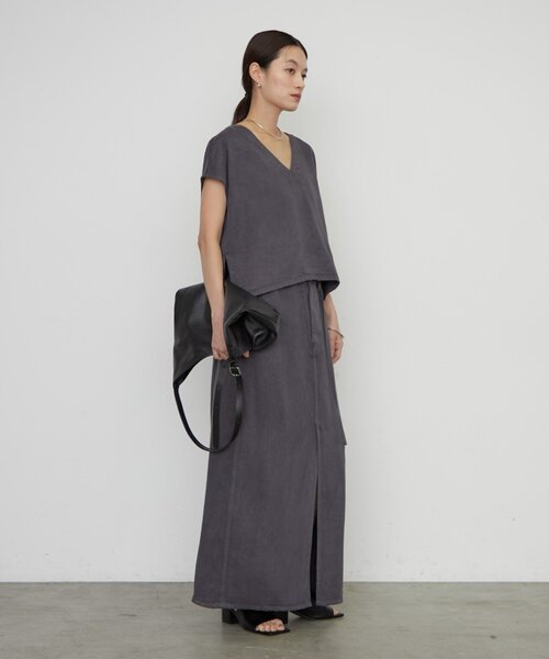 LOUNGEDRESS(ラウンジドレス)の「《セットアップ可》リヨセルプルオーバー(シャツ/ブラウス・レディース・ライトベージュ/ブラウン/チャコールグレー・FREE)」の9枚目の写真