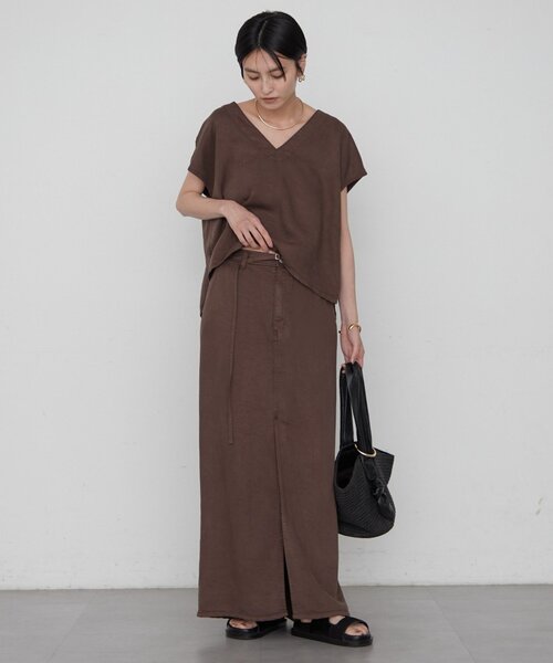 LOUNGEDRESS(ラウンジドレス)の「《セットアップ可》リヨセルプルオーバー(シャツ/ブラウス・レディース・ライトベージュ/ブラウン/チャコールグレー・FREE)」の12枚目の写真