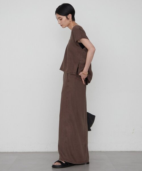LOUNGEDRESS(ラウンジドレス)の「《セットアップ可》リヨセルプルオーバー(シャツ/ブラウス・レディース・ライトベージュ/ブラウン/チャコールグレー・FREE)」の13枚目の写真