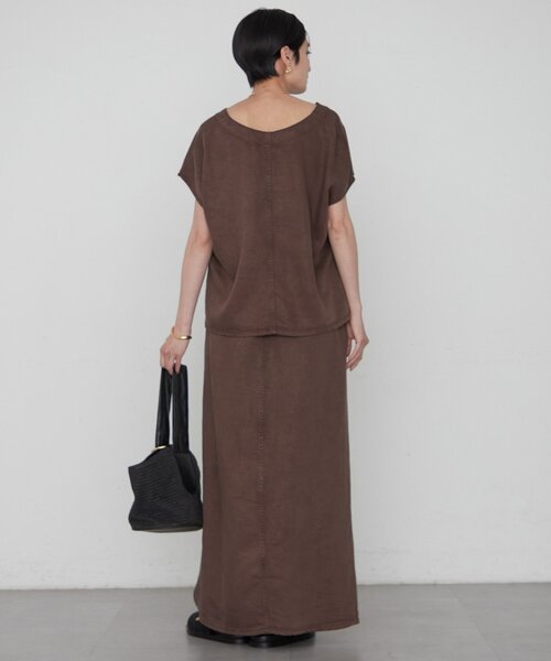 LOUNGEDRESS(ラウンジドレス)の「《セットアップ可》リヨセルプルオーバー(シャツ/ブラウス・レディース・ライトベージュ/ブラウン/チャコールグレー・FREE)」の14枚目の写真