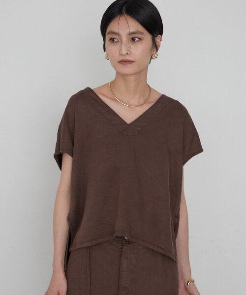 LOUNGEDRESS(ラウンジドレス)の「《セットアップ可》リヨセルプルオーバー(シャツ/ブラウス・レディース・ライトベージュ/ブラウン/チャコールグレー・FREE)」の15枚目の写真