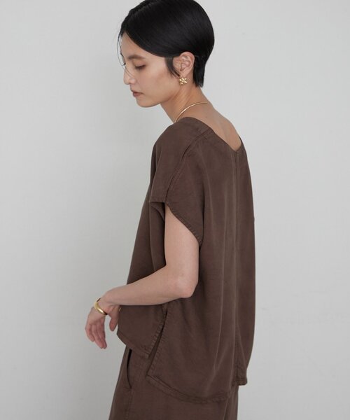 LOUNGEDRESS(ラウンジドレス)の「《セットアップ可》リヨセルプルオーバー(シャツ/ブラウス・レディース・ライトベージュ/ブラウン/チャコールグレー・FREE)」の17枚目の写真