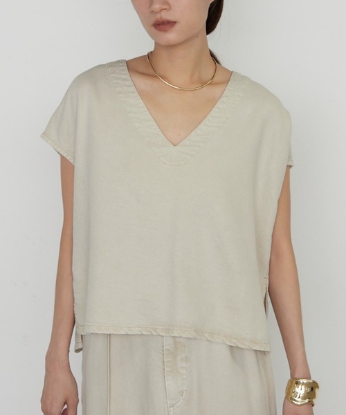 LOUNGEDRESS(ラウンジドレス)の「《セットアップ可》リヨセルプルオーバー(シャツ/ブラウス・レディース・ライトベージュ/ブラウン/チャコールグレー・FREE)」の3枚目の写真