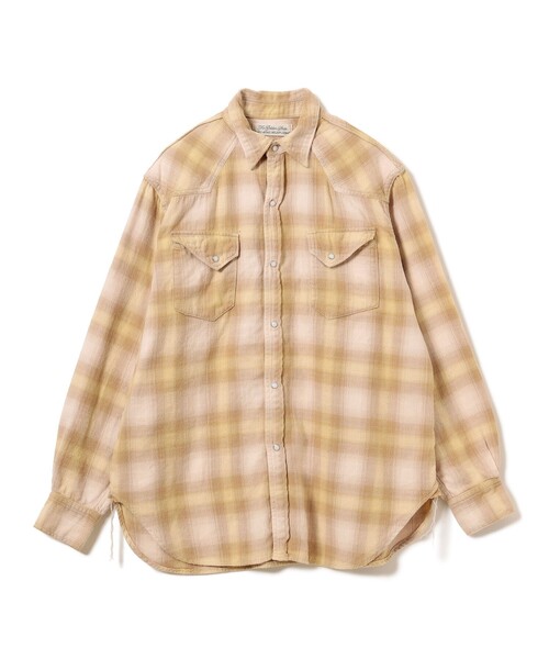 REMI RELIEF(レミレリーフ)の「【イベント限定】【別注】REMI RELIEF / Check Western shirt Box Fit Beige(シャツ/ブラウス・メンズ・ベージュ・XX-LARGE/X-LARGE/LARGE/MEDIUM/SMALL)」の1枚目の写真