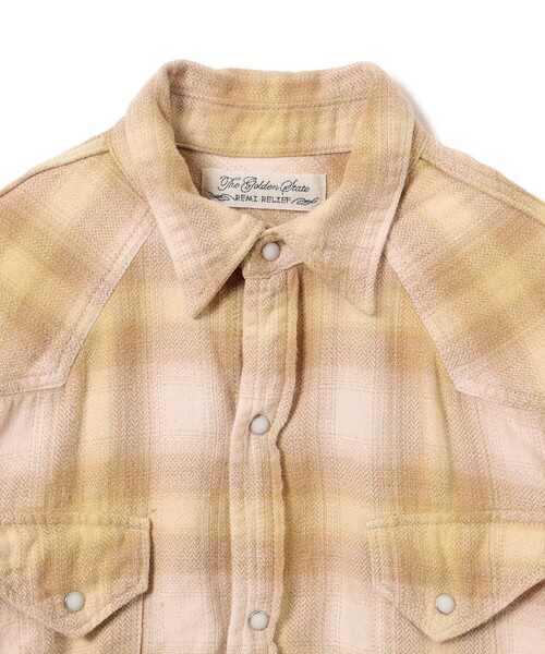 REMI RELIEF(レミレリーフ)の「【イベント限定】【別注】REMI RELIEF / Check Western shirt Box Fit Beige(シャツ/ブラウス・メンズ・ベージュ・XX-LARGE/X-LARGE/LARGE/MEDIUM/SMALL)」の3枚目の写真