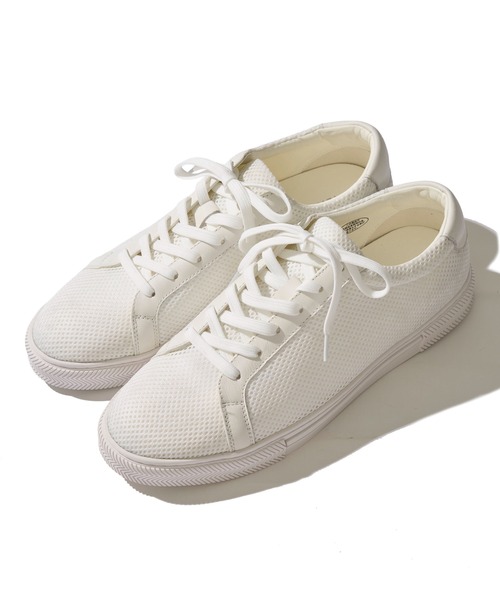 TETE HOMME(テットオム)の「5.5cm ヒールアップ メッシュレザースニーカー / スタイルアップ メッシュレザーシューズ(スニーカー・メンズ・ホワイト/ブラック・MEDIUM/LARGE/X-LARGE)」の12枚目の写真