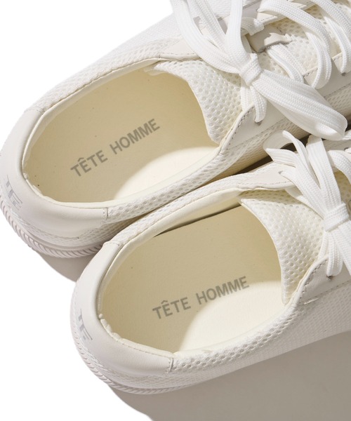 TETE HOMME(テットオム)の「5.5cm ヒールアップ メッシュレザースニーカー / スタイルアップ メッシュレザーシューズ(スニーカー・メンズ・ホワイト/ブラック・MEDIUM/LARGE/X-LARGE)」の8枚目の写真