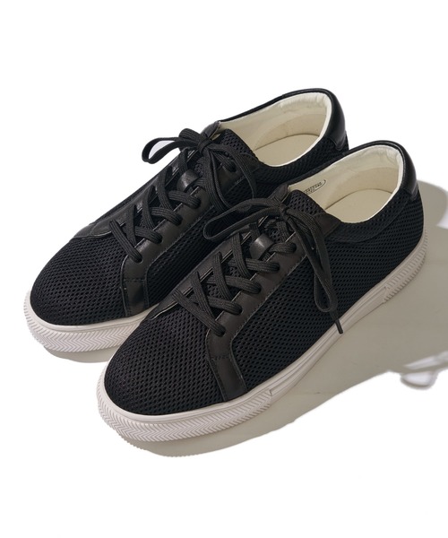 TETE HOMME(テットオム)の「5.5cm ヒールアップ メッシュレザースニーカー / スタイルアップ メッシュレザーシューズ(スニーカー・メンズ・ホワイト/ブラック・MEDIUM/LARGE/X-LARGE)」の13枚目の写真