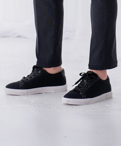 TETE HOMME(テットオム)の「5.5cm ヒールアップ メッシュレザースニーカー / スタイルアップ メッシュレザーシューズ(スニーカー・メンズ・ホワイト/ブラック・MEDIUM/LARGE/X-LARGE)」の11枚目の写真