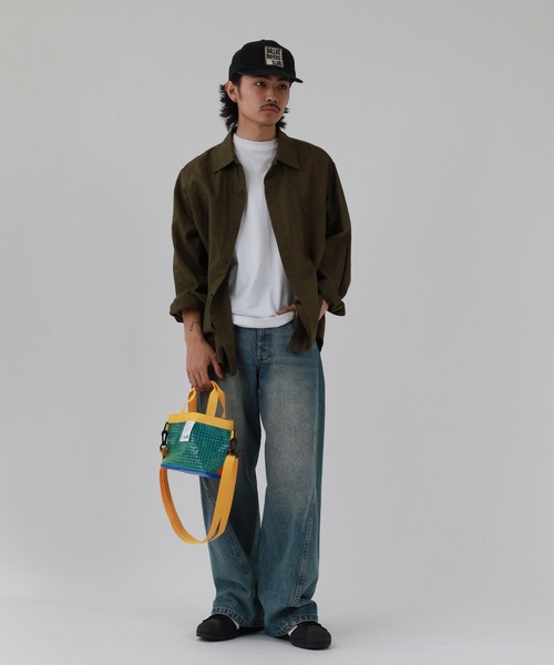 C&X MARKET(シーアンドエックスマーケット)の「C&X MARKET グリッド ミニショルダートート(ショルダーバッグ・メンズ・レッド/ブルー・ONE SIZE)」の10枚目の写真