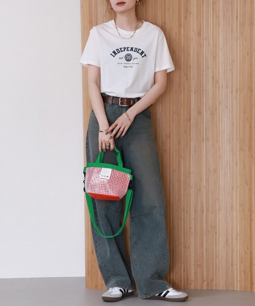 C&X MARKET(シーアンドエックスマーケット)の「C&X MARKET グリッド ミニショルダートート(ショルダーバッグ・メンズ・レッド/ブルー・ONE SIZE)」の13枚目の写真