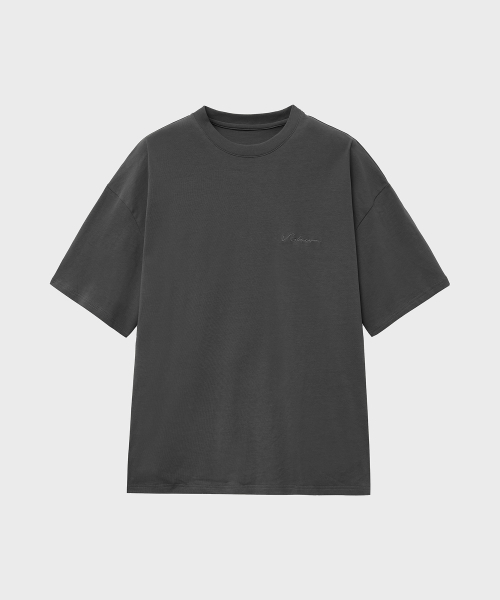 NOIRER（ノイア）の「ヘビーコットンオーバーサイズTシャツ（チャコール）（Tシャツ/カットソー・メンズ・その他・48/50）」の2枚目の写真