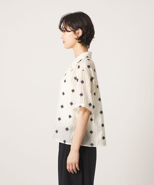 CITEN(シテン)の「<CITEN>フラワーシシュウシアーシャツ(シャツ/ブラウス・レディース・オフホワイト/ブラウン系・FREE)」の8枚目の写真