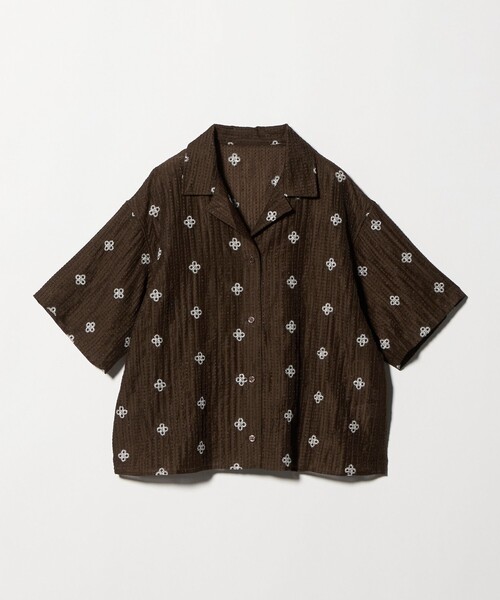 CITEN(シテン)の「<CITEN>フラワーシシュウシアーシャツ(シャツ/ブラウス・レディース・オフホワイト/ブラウン系・FREE)」の10枚目の写真