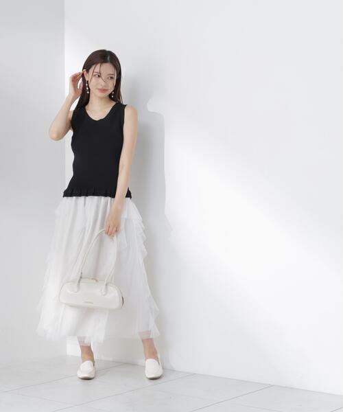 PROPORTION BODY DRESSING(プロポーションボディドレッシング)の「裾フリルニットトップス / 1216270601(ニット/セーター・レディース・ブラック/ホワイト系その他/レッド・FREE)」の19枚目の写真