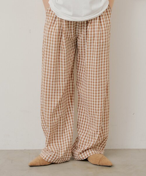WHIMSIC（ウィムジック）の「【UNISEX/2サイズ/SETUP対応】ギンガムチェックスリーピングパンツ（その他パンツ・メンズ・ブルー/ブラック/キャメル・1/2）」の3枚目の写真