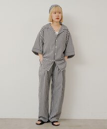 Kastane（カスタネ）の「【UNISEX/2サイズ/SETUP対応】ギンガムチェックスリーピングパンツ（その他パンツ）」