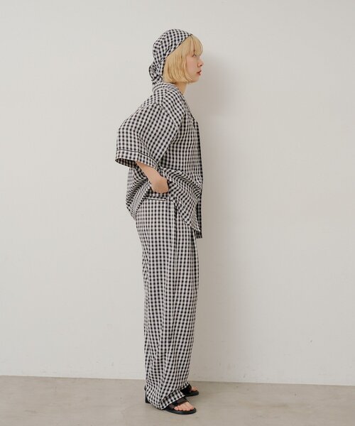 WHIMSIC（ウィムジック）の「【UNISEX/2サイズ/SETUP対応】ギンガムチェックスリーピングパンツ（その他パンツ・メンズ・ブルー/ブラック/キャメル・1/2）」の11枚目の写真