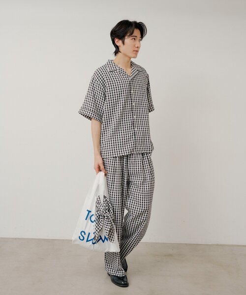 WHIMSIC（ウィムジック）の「【UNISEX/2サイズ/SETUP対応】ギンガムチェックスリーピングパンツ（その他パンツ・メンズ・ブルー/ブラック/キャメル・1/2）」の6枚目の写真
