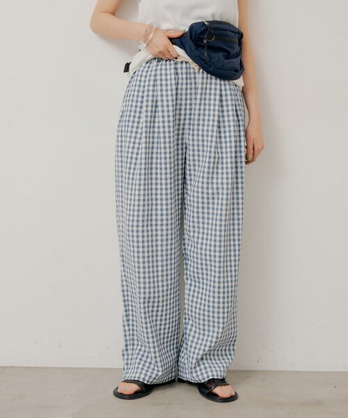 WHIMSIC（ウィムジック）の「【UNISEX/2サイズ/SETUP対応】ギンガムチェックスリーピングパンツ（その他パンツ・メンズ・ブルー/ブラック/キャメル・1/2）」の19枚目の写真
