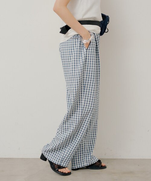 WHIMSIC（ウィムジック）の「【UNISEX/2サイズ/SETUP対応】ギンガムチェックスリーピングパンツ（その他パンツ・メンズ・ブルー/ブラック/キャメル・1/2）」の18枚目の写真