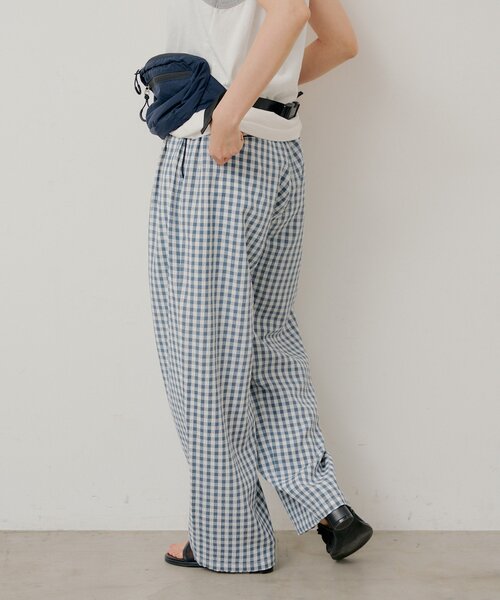 WHIMSIC（ウィムジック）の「【UNISEX/2サイズ/SETUP対応】ギンガムチェックスリーピングパンツ（その他パンツ・メンズ・ブルー/ブラック/キャメル・1/2）」の16枚目の写真
