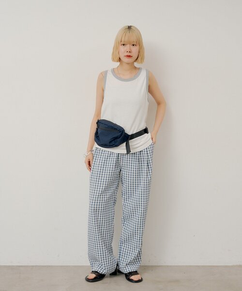 WHIMSIC（ウィムジック）の「【UNISEX/2サイズ/SETUP対応】ギンガムチェックスリーピングパンツ（その他パンツ・メンズ・ブルー/ブラック/キャメル・1/2）」の14枚目の写真