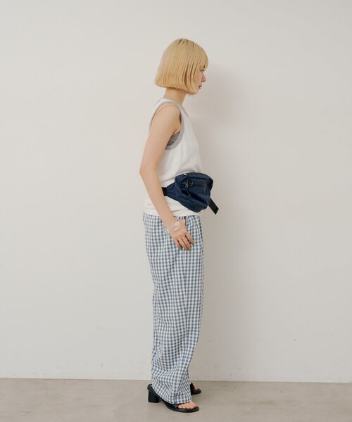WHIMSIC（ウィムジック）の「【UNISEX/2サイズ/SETUP対応】ギンガムチェックスリーピングパンツ（その他パンツ・メンズ・ブルー/ブラック/キャメル・1/2）」の13枚目の写真